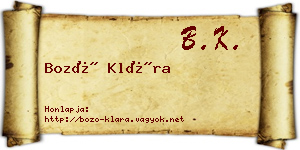Bozó Klára névjegykártya