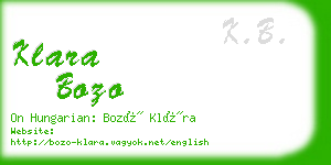 klara bozo business card